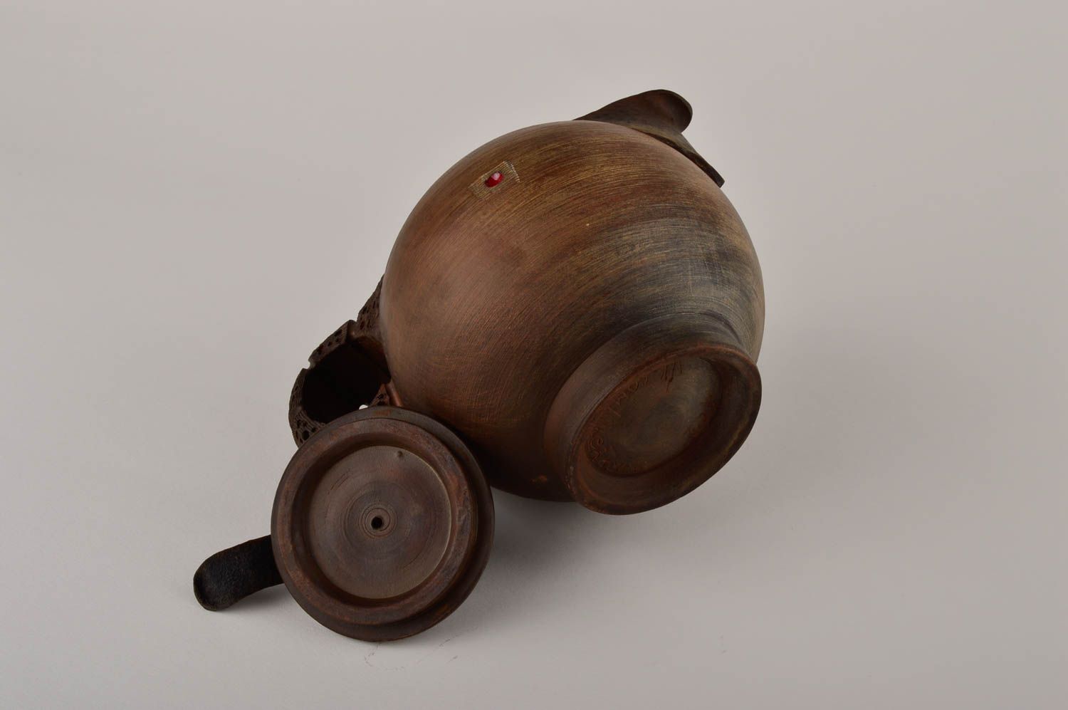 Handmade beautiful teapot unusual clay kitchenware designer ceramic teapot photo 5