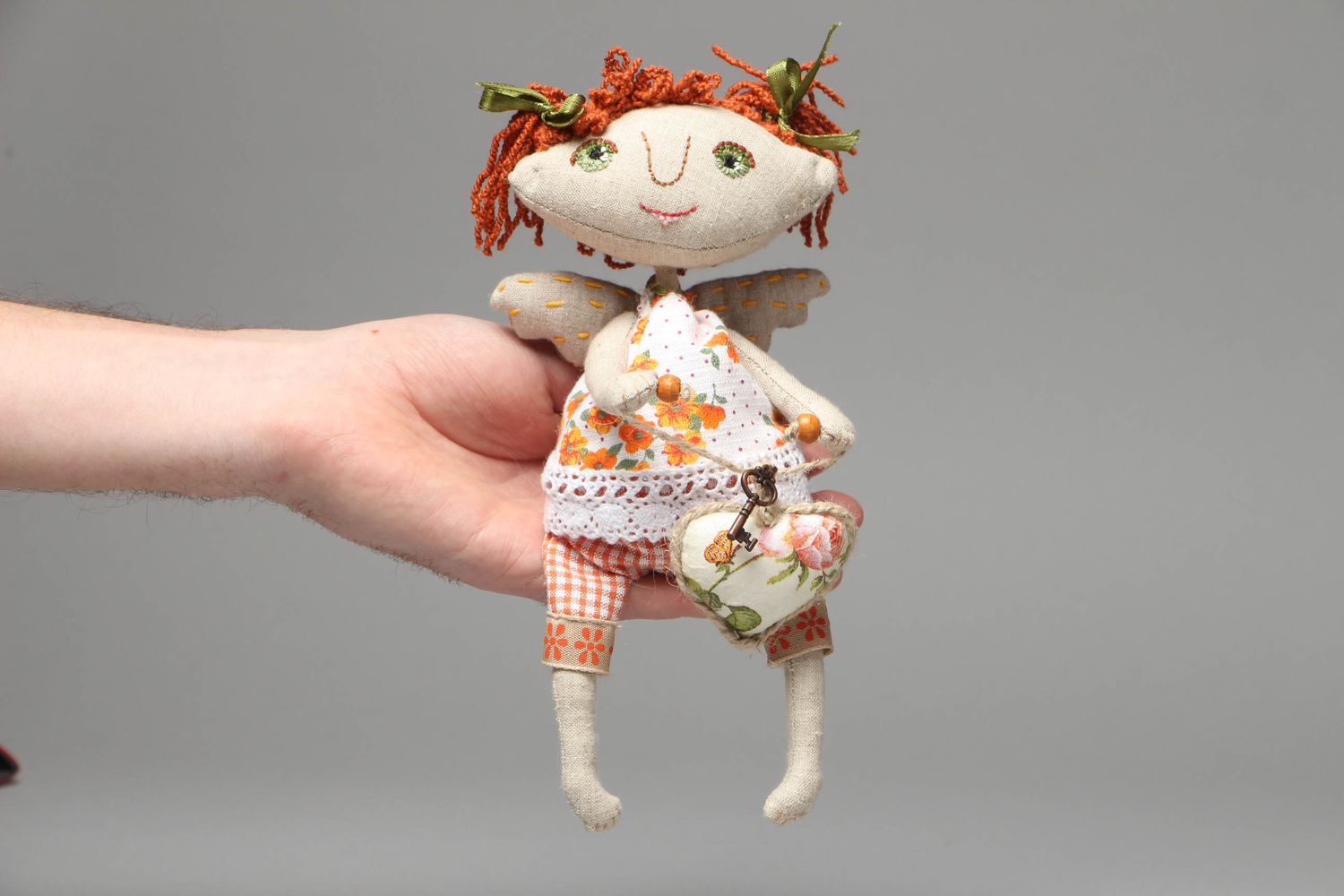 Мягкая кукла из ткани ручной работы Ангел фото 4