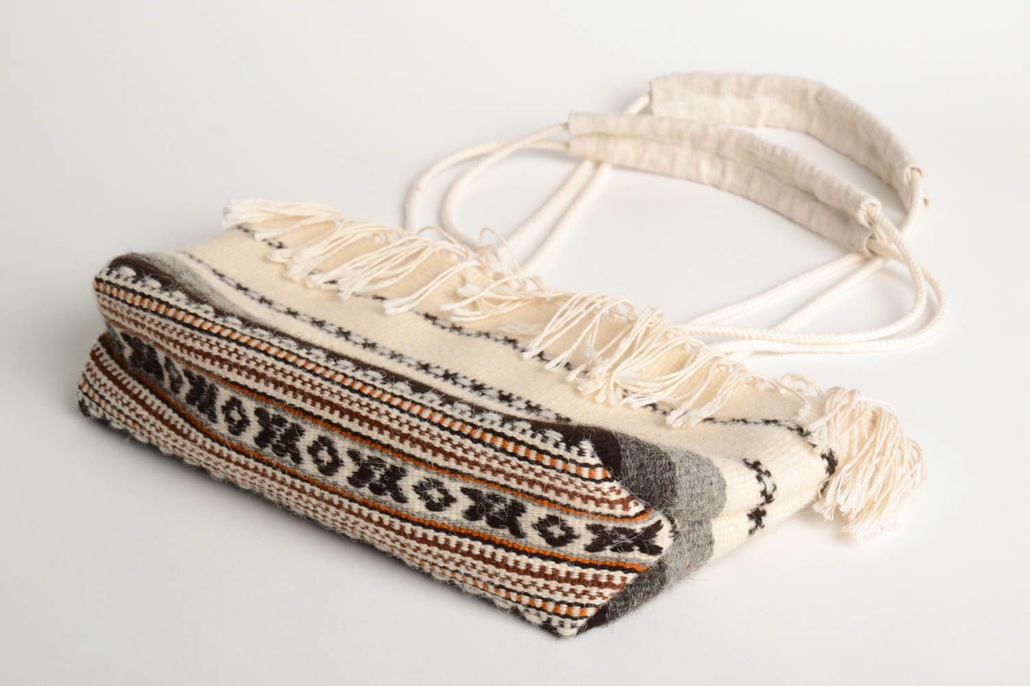 Handmade Accessoire für Frauen Damen Tasche aus Textil gestreifte Umhänge Tasche foto 4