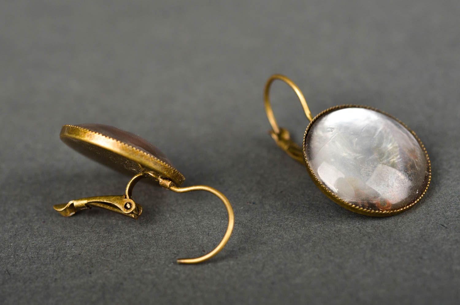 Handmade designer earrings unusual dangling earrings metal elegant jewelry photo 2