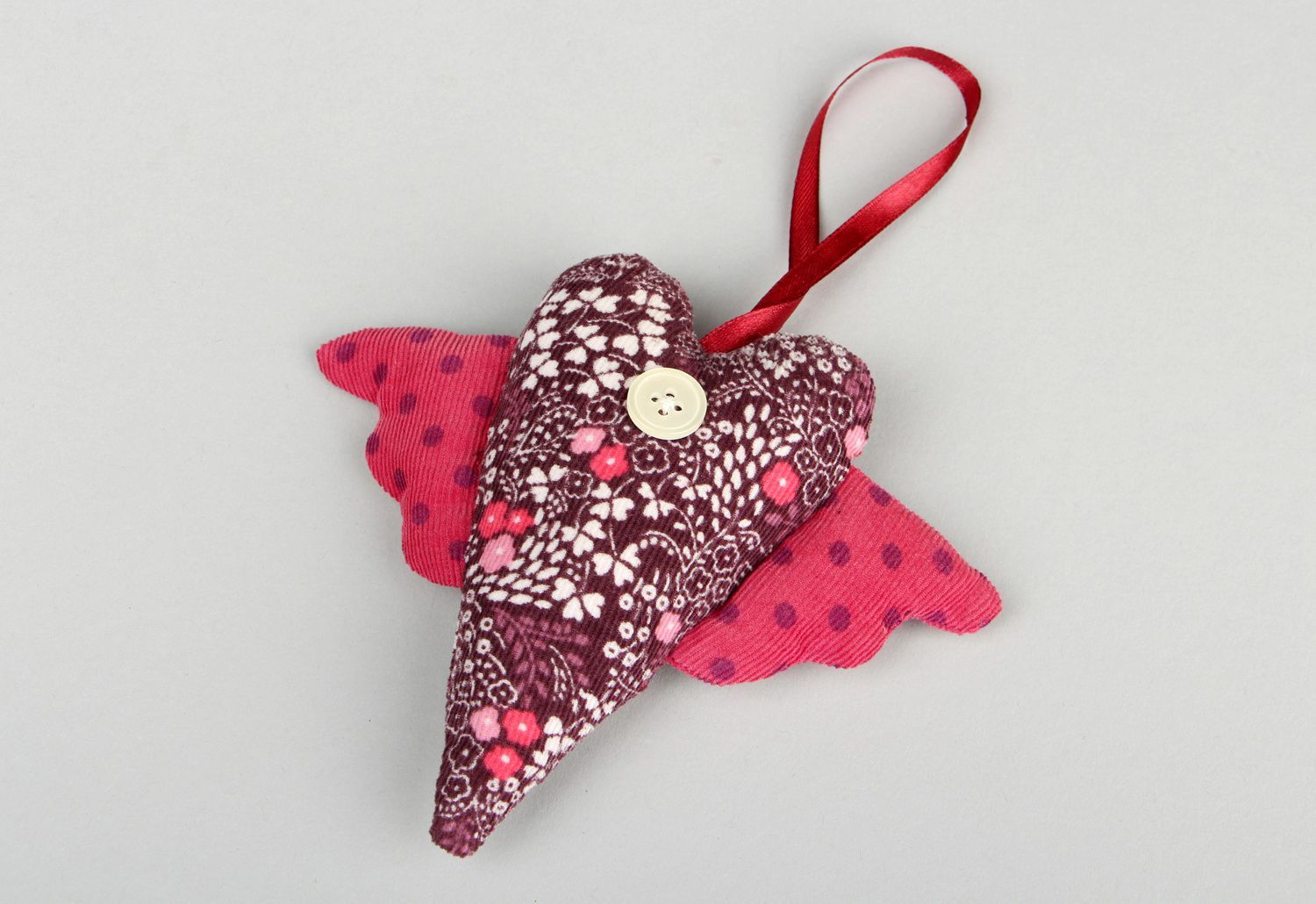 Decorative soft pendant Heart with wings photo 3