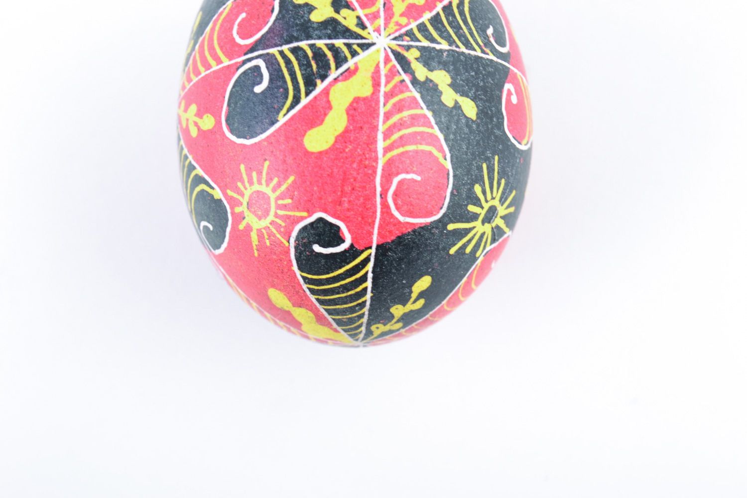 Oeuf de Pâques peint fait main pysanka aux couleurs acryliques décoration photo 3