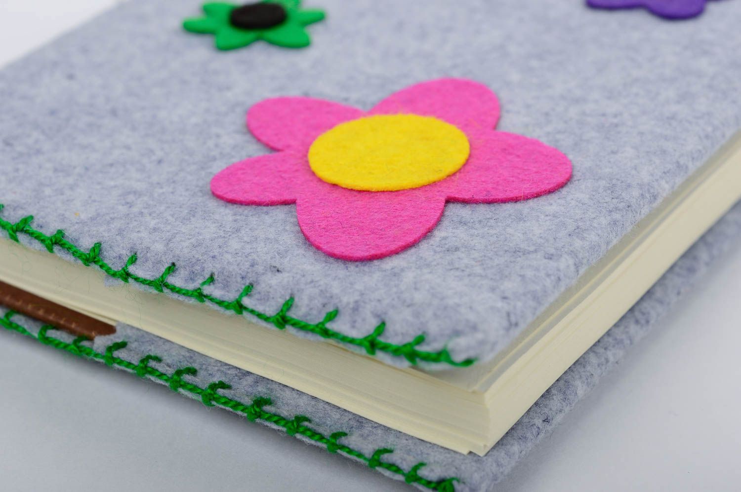 Handmade designer notepad stylish fleece unusual sketchbook gift for present photo 3