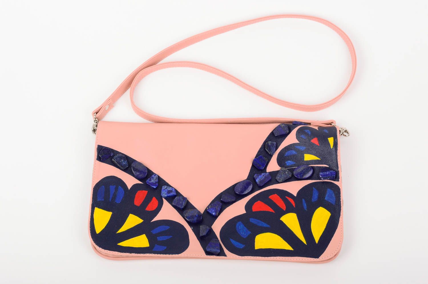 Handmade Clutch Tasche Accessoires für Frauen Tasche aus Kunstleder grell rosa foto 1