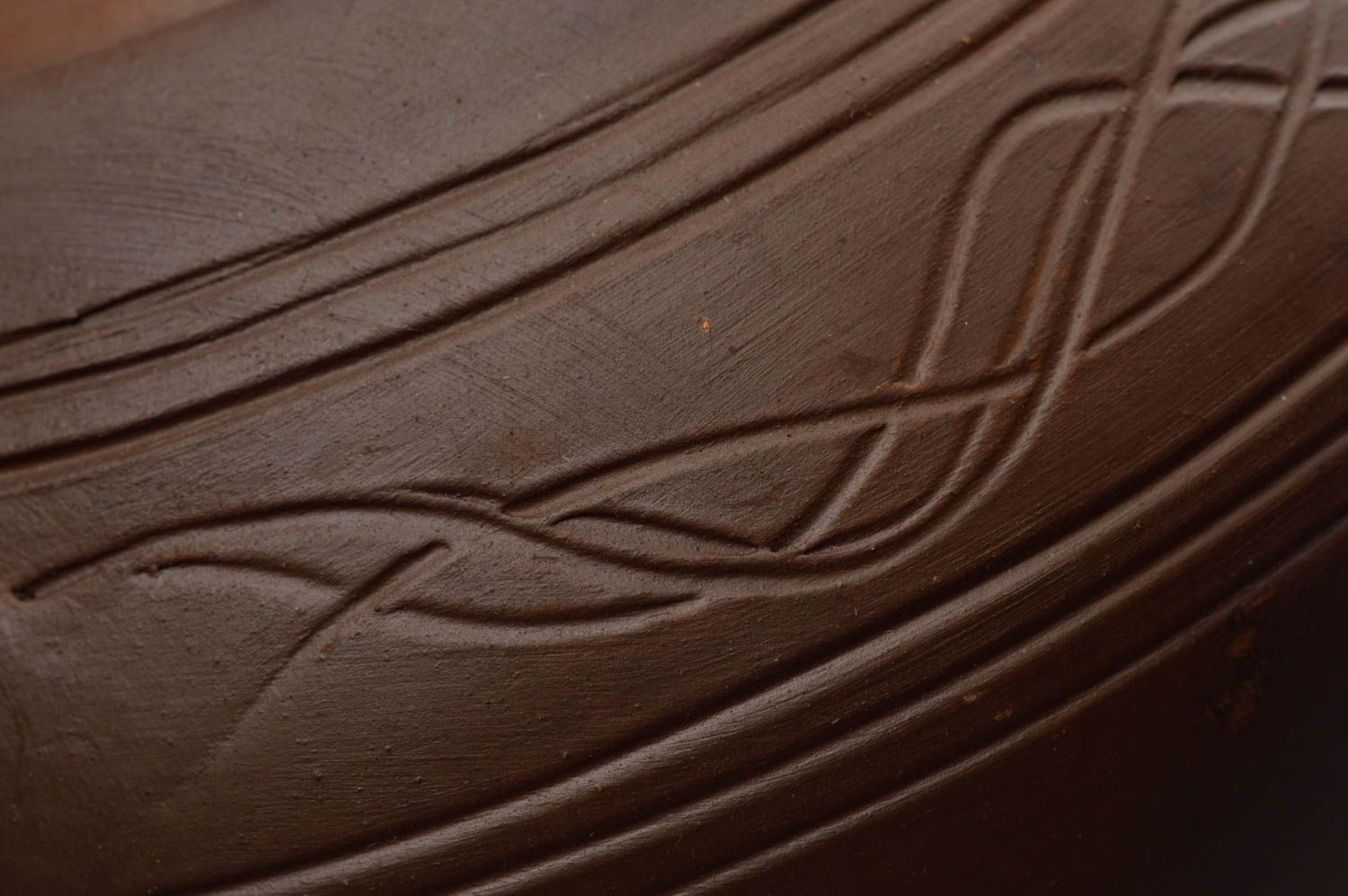 Théière en céramique faite main marron de design style ethnique décoration photo 5