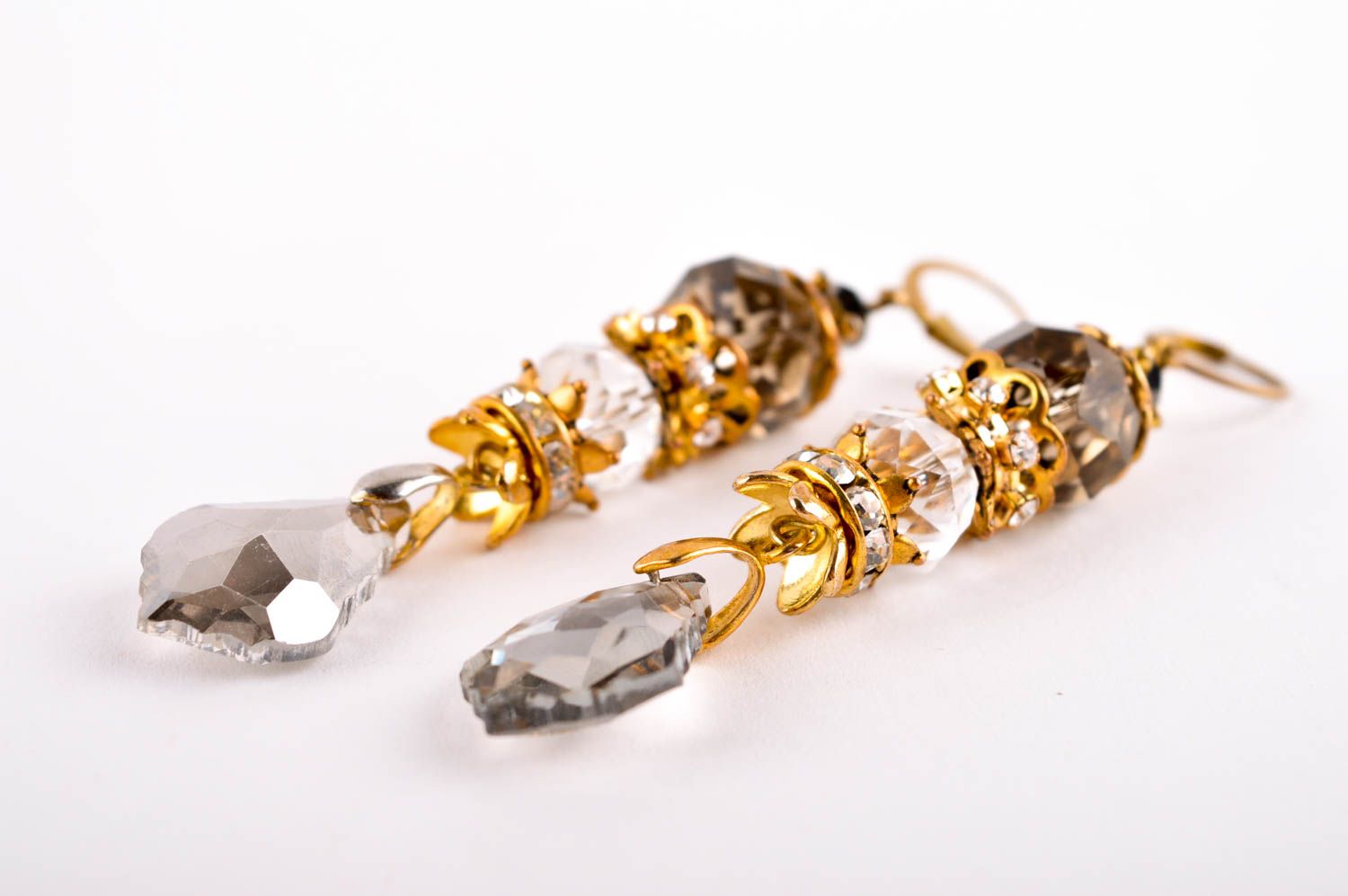 Handmade crystal earrings with charms women designer earrings fashion jewelry  photo 4