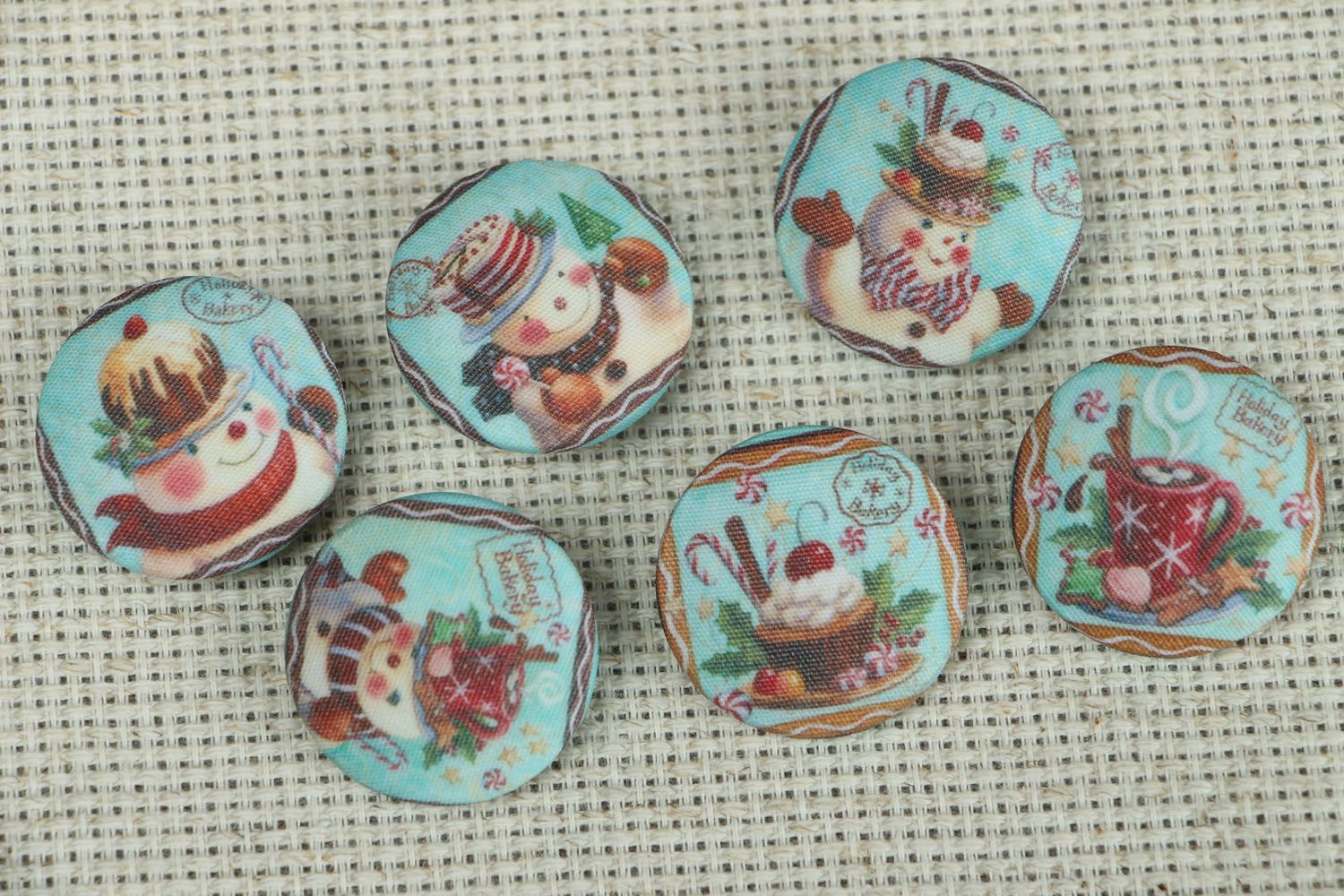 Set of handmade buttons Christmas photo 1