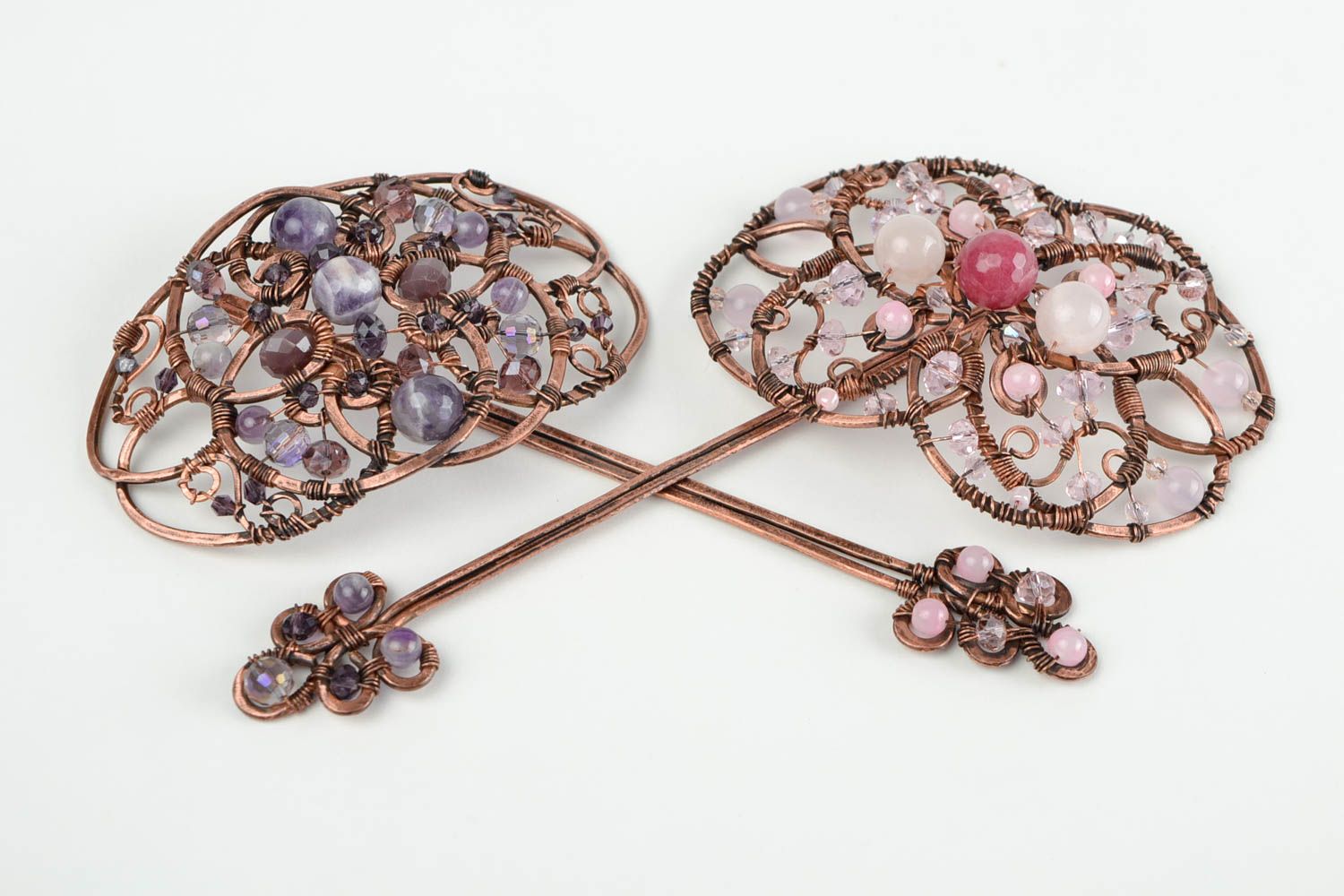 Handmade hair pin designer hair pin unusual accessories for women set of 2 items photo 4