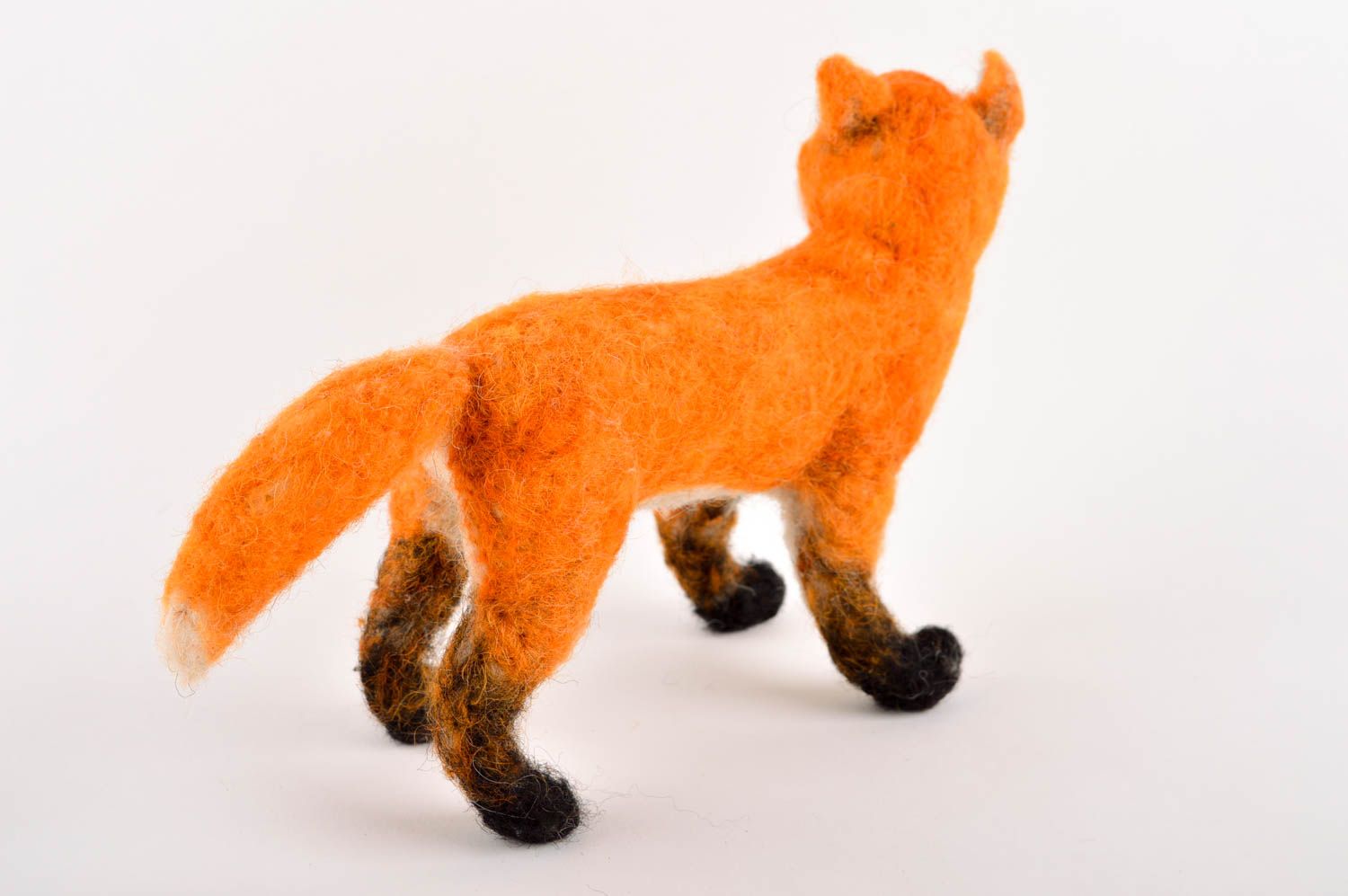 Fuchs Kuscheltier handmade Wolle Spielzeug in Orange weiches Spielzeug für Kind foto 4