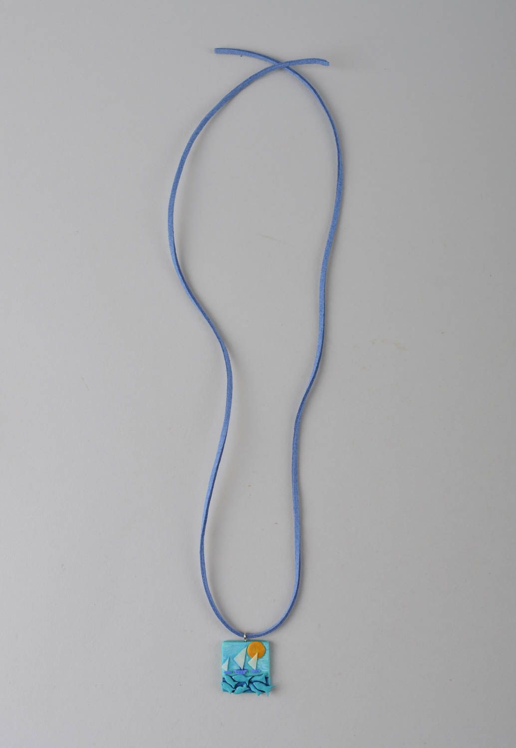 Pendentif pate polymere design Bijou fait main mer Accessoire femme original photo 4