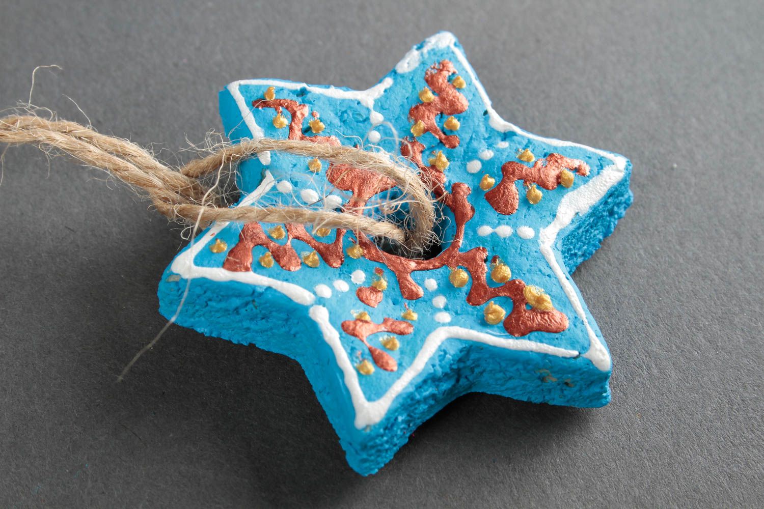 Figura decorativa hecha a mano azul decoración para Año Nuevo regalo artesanal  foto 5