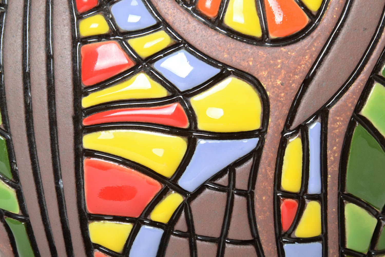 Vase céramique Vase fait main multicolore peint Décoration d'intérieur 120 cl photo 3