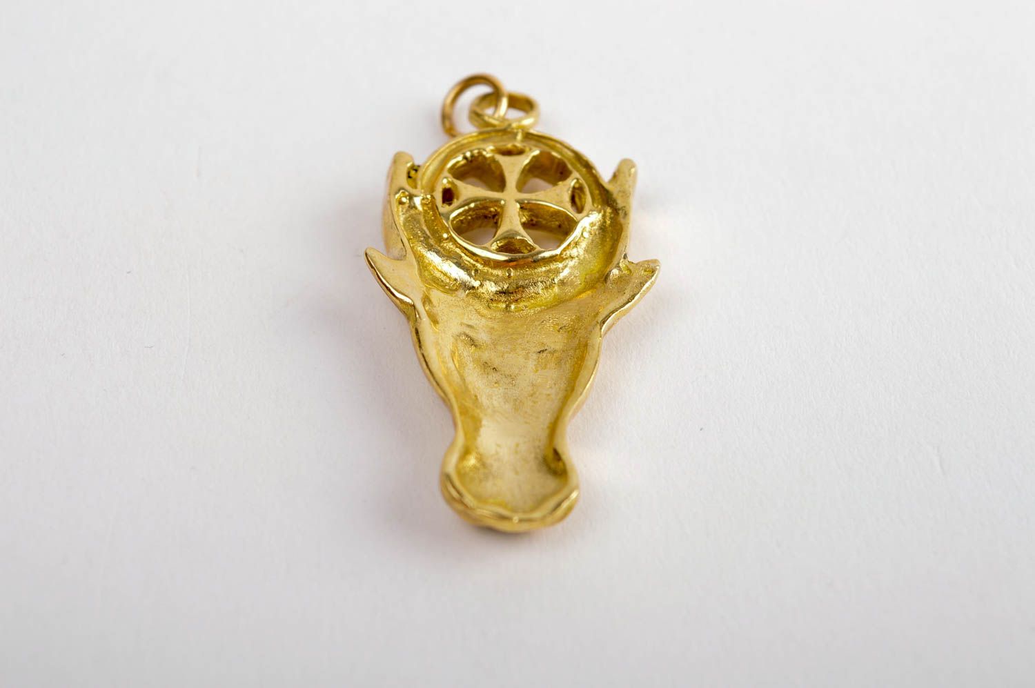 Metal accessory handmade designer pendant unusual brass pendant unisex pendant photo 4