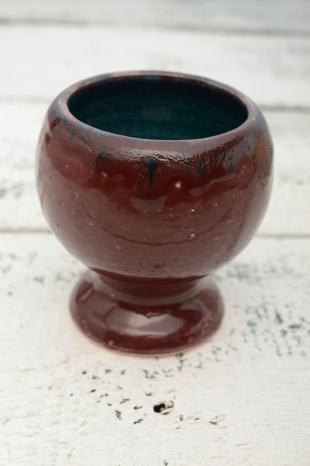 Glazed ceramic goblet 280 ml photo 1