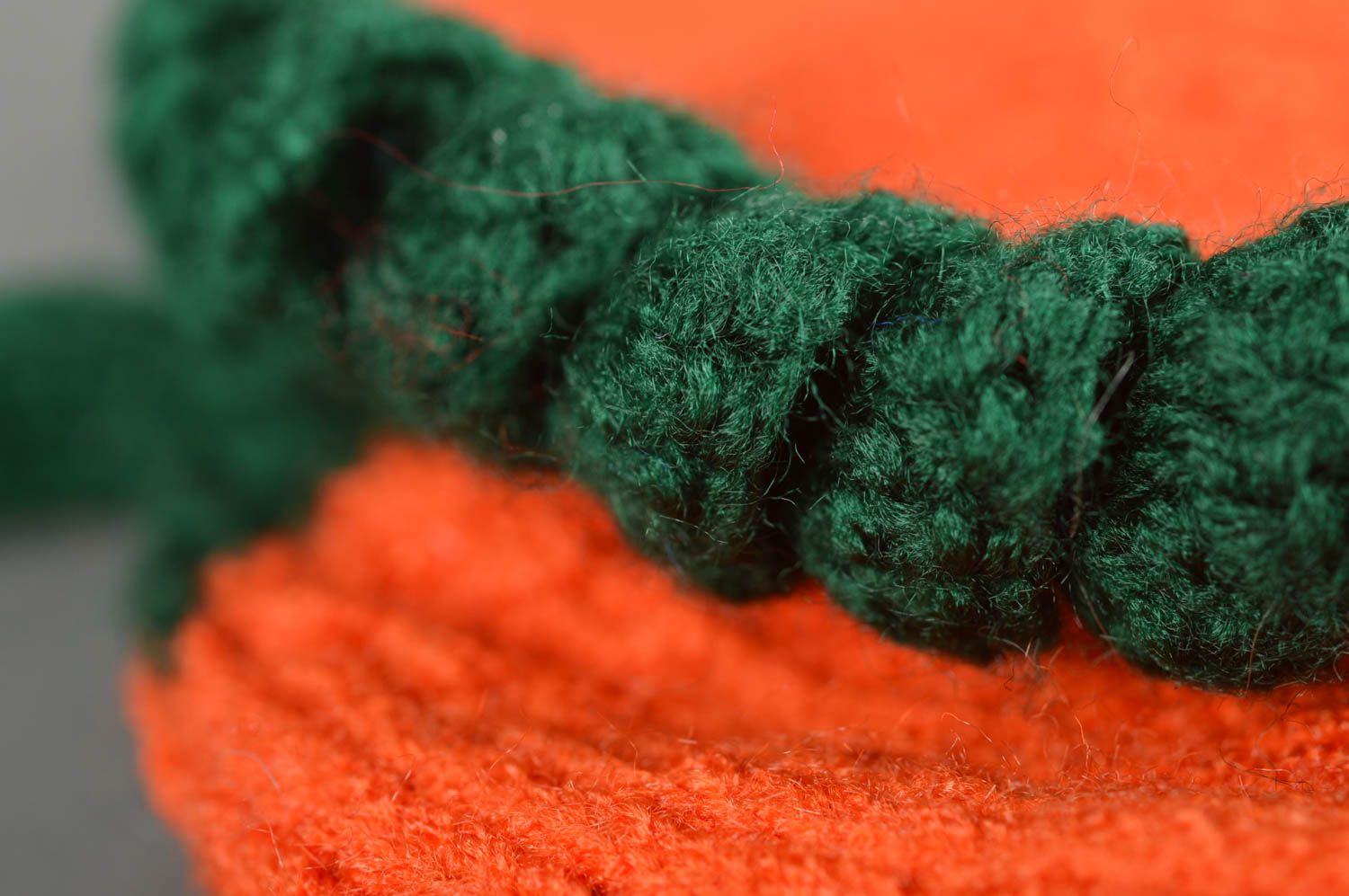 Bonnet tricot Chapeau au crochet fait main orange cadeau Vêtement enfant photo 5