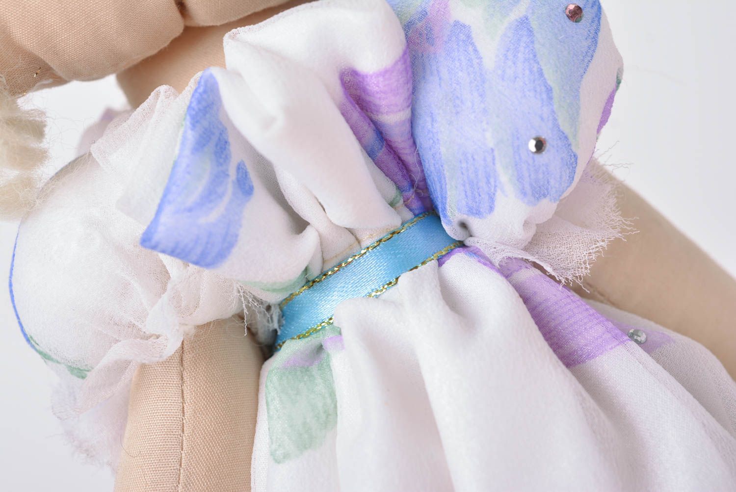 Poupée en tissu Fille faite main en coton belle originale pour petite fille photo 5