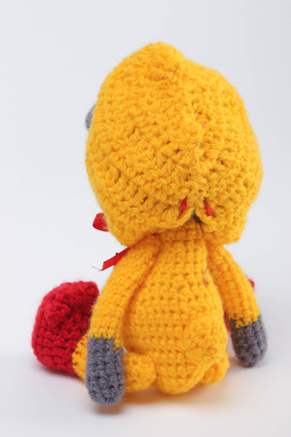Peluche faite main tricotée Jouet ours en costume de canard Cadeau pour enfant photo 4