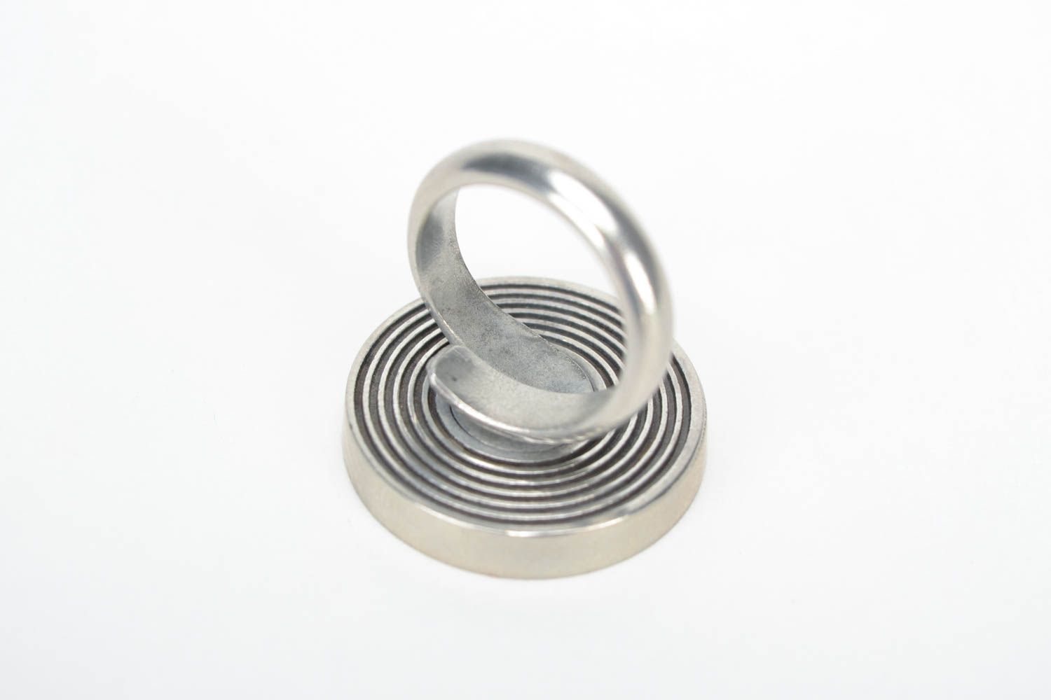 Handmade DIY metal blank round top ring of adjustable size jewelry making ideas photo 3