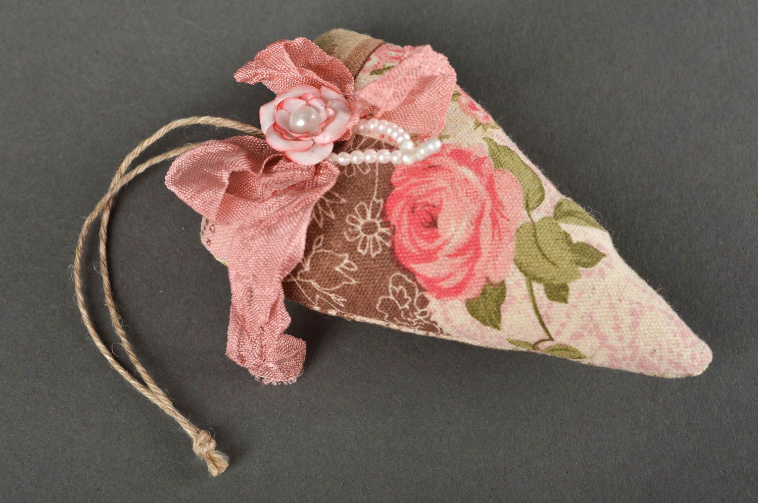Coeur décoratif fait main Accessoire design petit coton fleur Déco maison photo 2