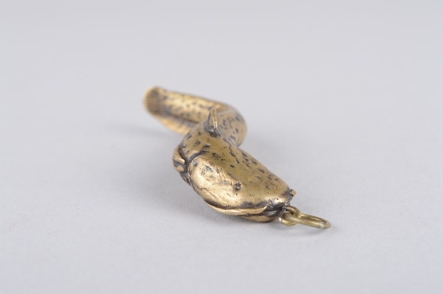 Handmade accessories bronze necklace metal pendant bronze catfish pendant  photo 4