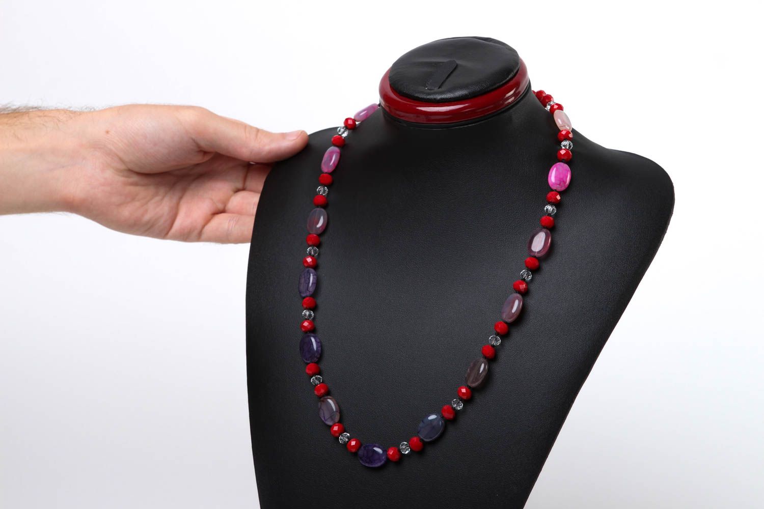 Frauen Halskette handmade Perlen Schmuck Geschenk für Frauen aus Achat Perlen foto 5