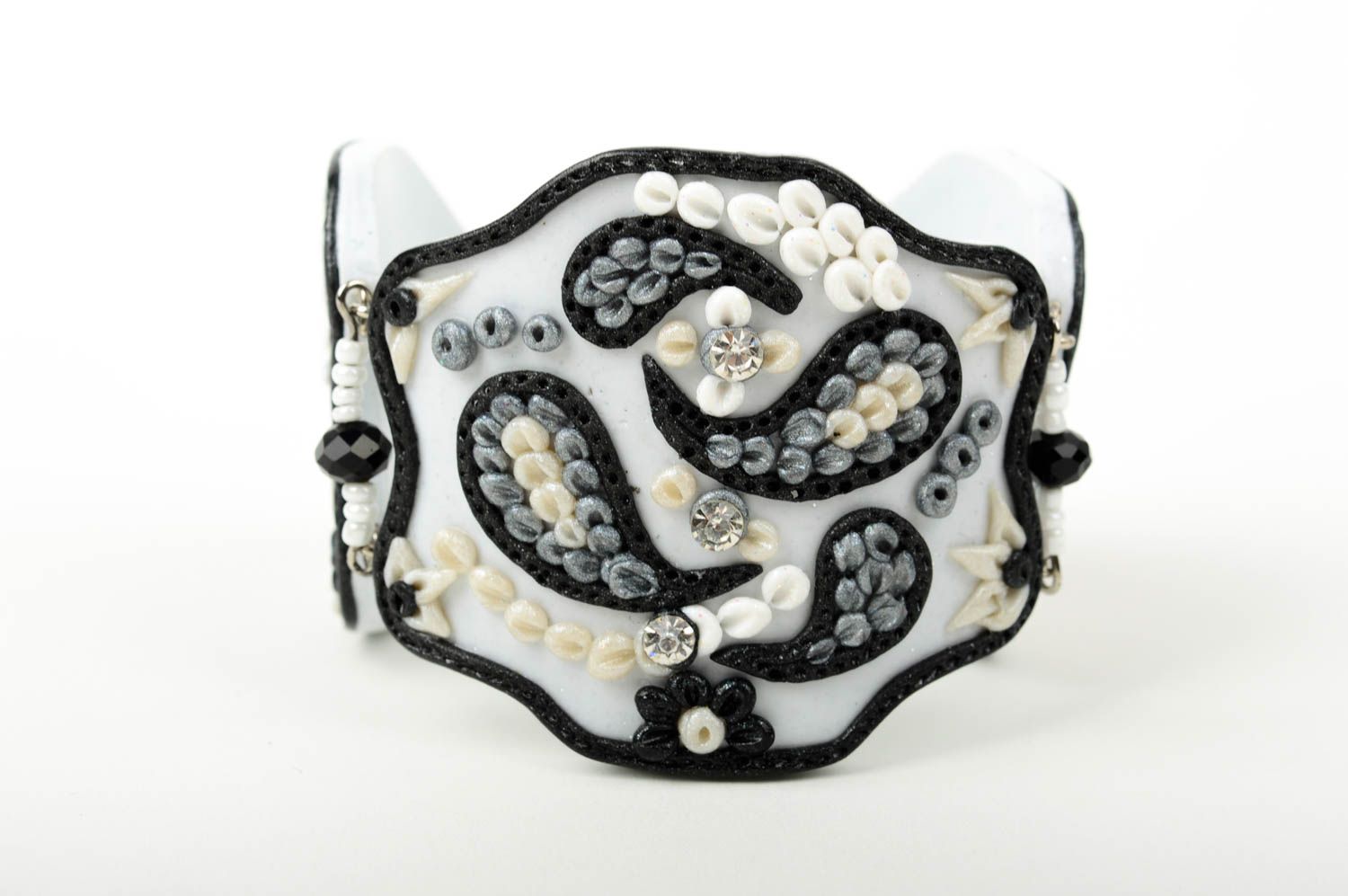 Handmade bracelet cuff bracelet polymer clay designer jewelry fashion accessory photo 4