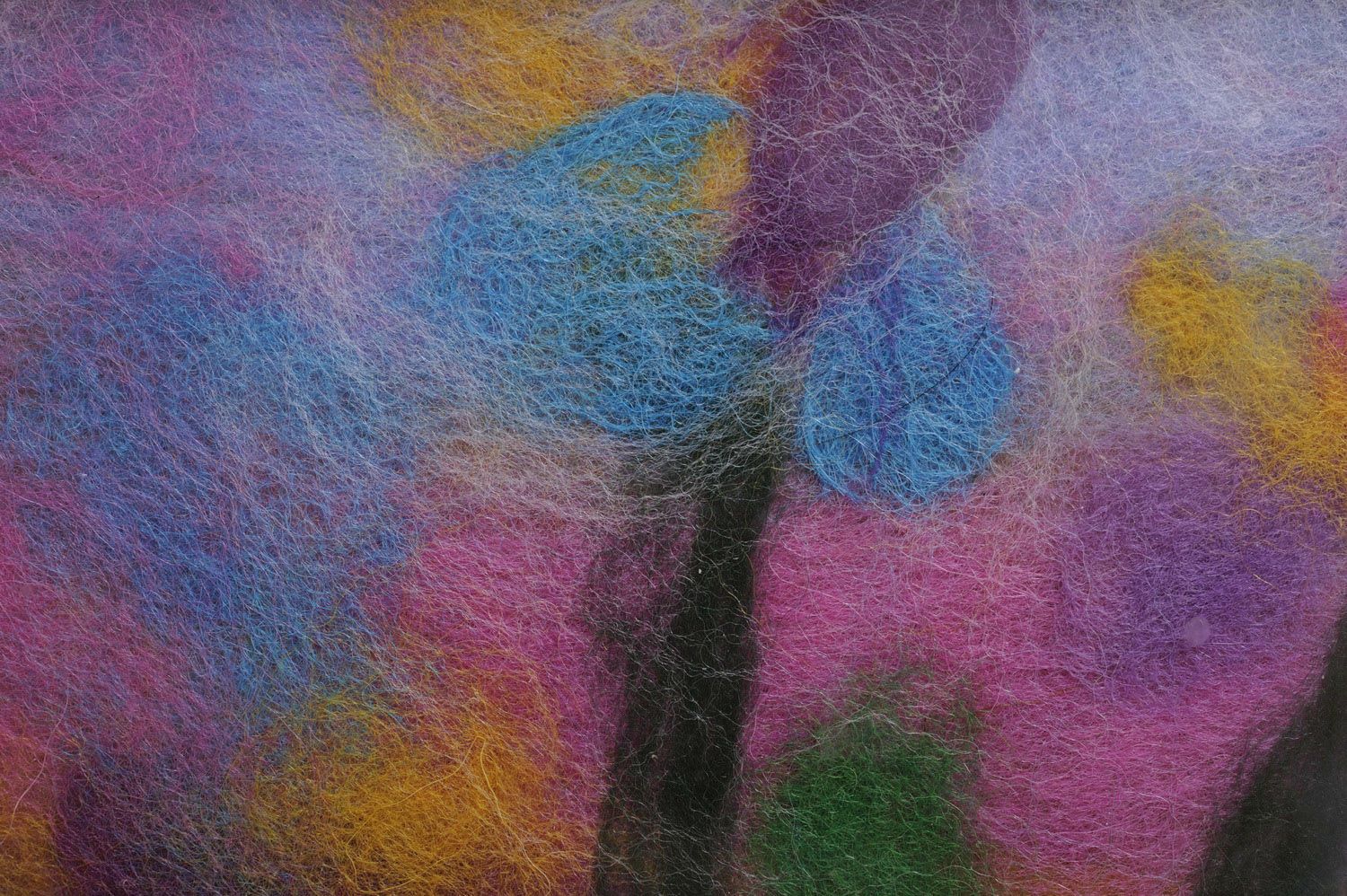 Картина из шерстяных волокон Цветы фото 4