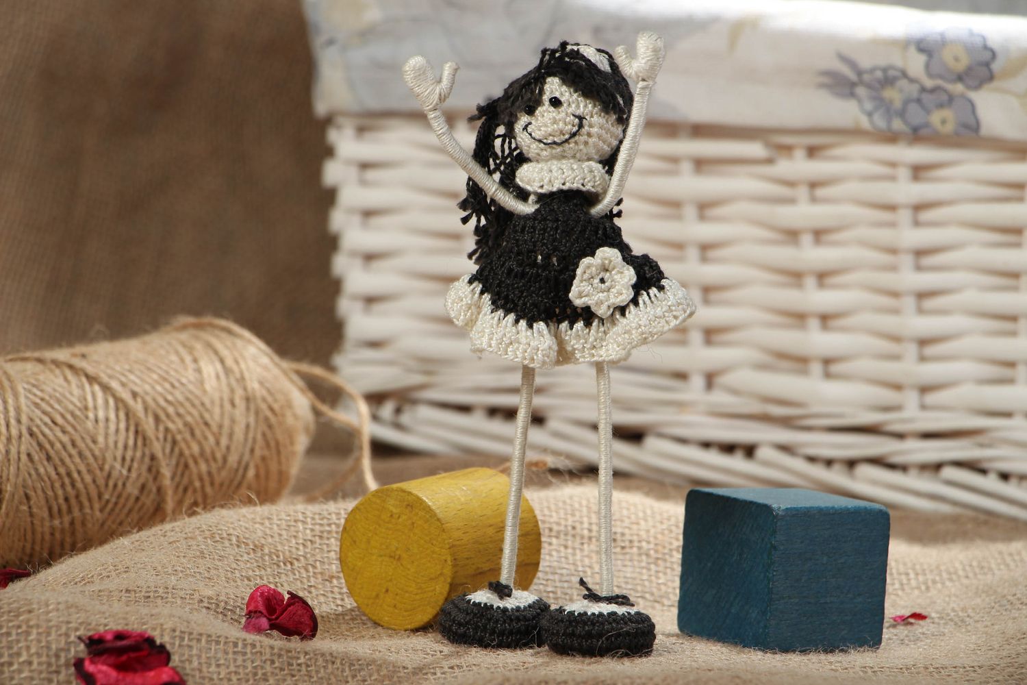 Soft crochet toy White and Black photo 5