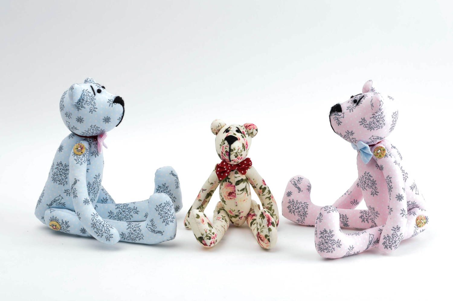 Spielzeug Set Kleinkinder Spielzeuge Kuscheltiere Bären Stoff Tiere 3 Stück bunt foto 3