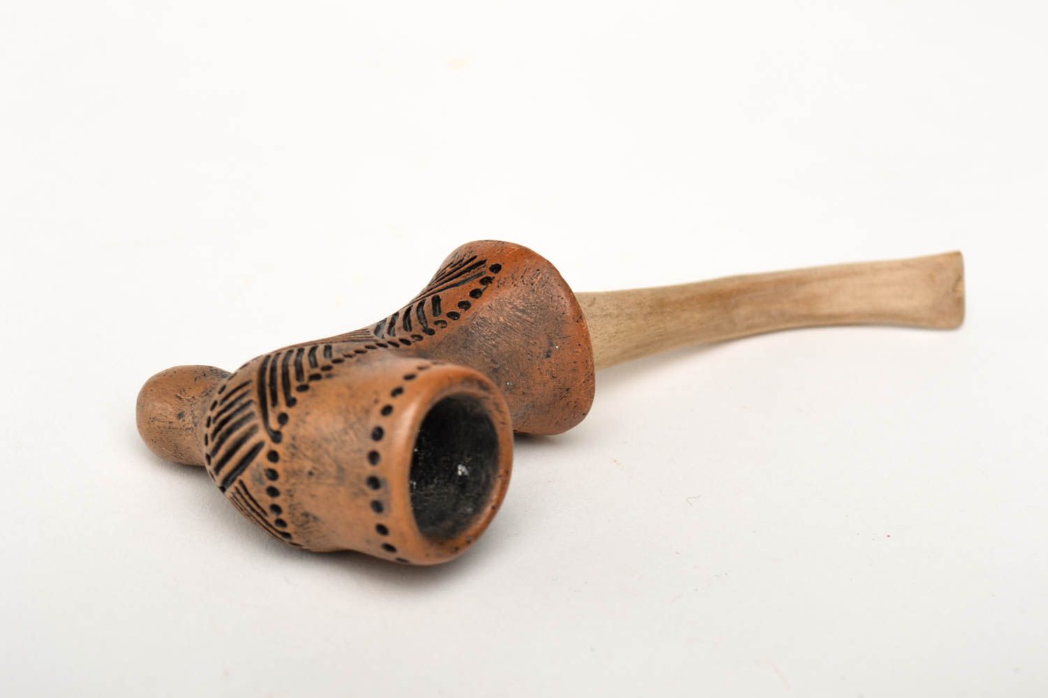 Handmade smoking pipe carved cute smoking pipe clay smoking accessories men gift photo 2