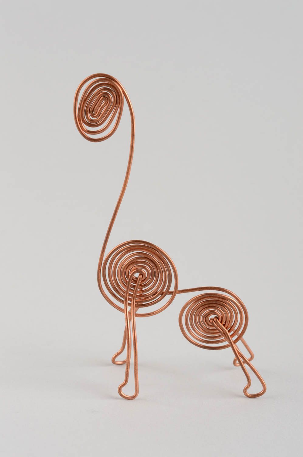 Статуэтки животных ручной работы декоративный проволочный жираф из меди  фото 2