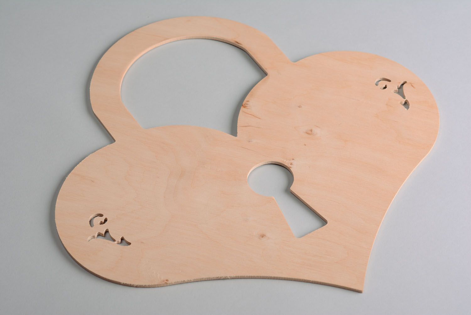 Forme en bois brut à décorer Coeur photo 1