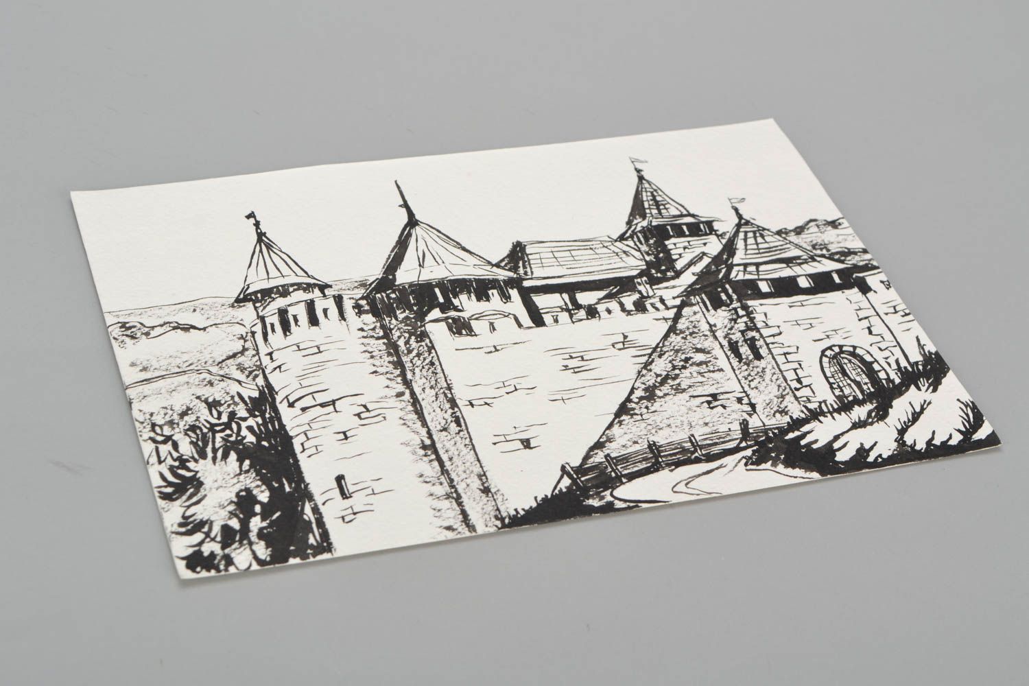Ink drawing Castle photo 3