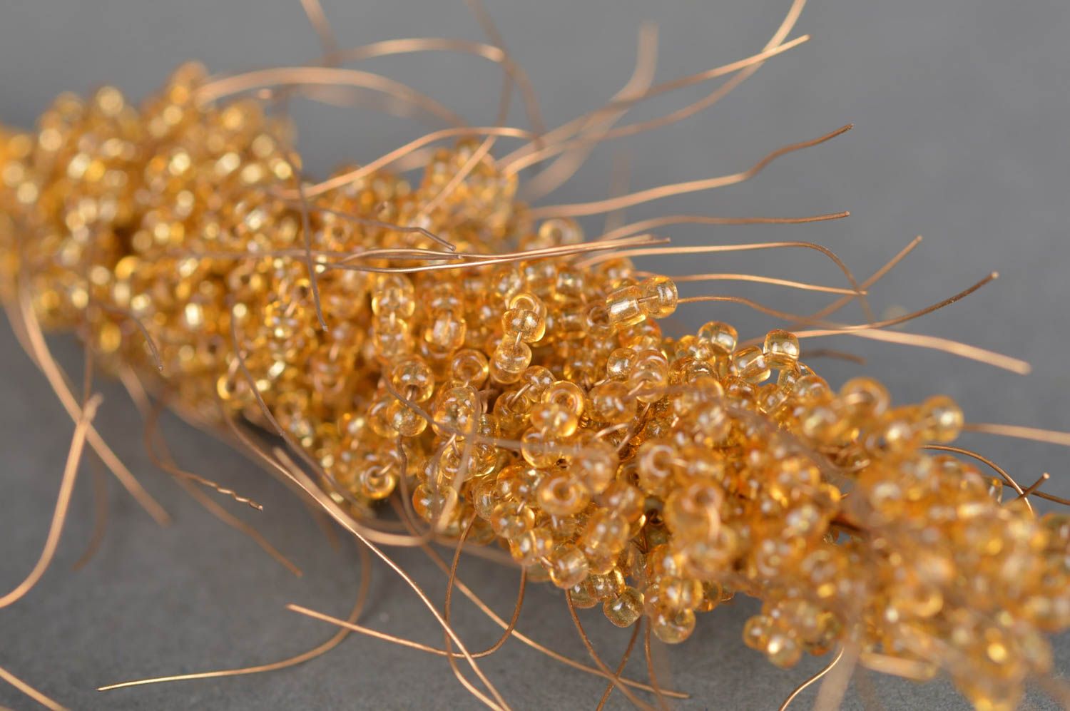 Espigas de trigo artificiales decorativas hechas a mano 3 piezas de abalorios foto 4