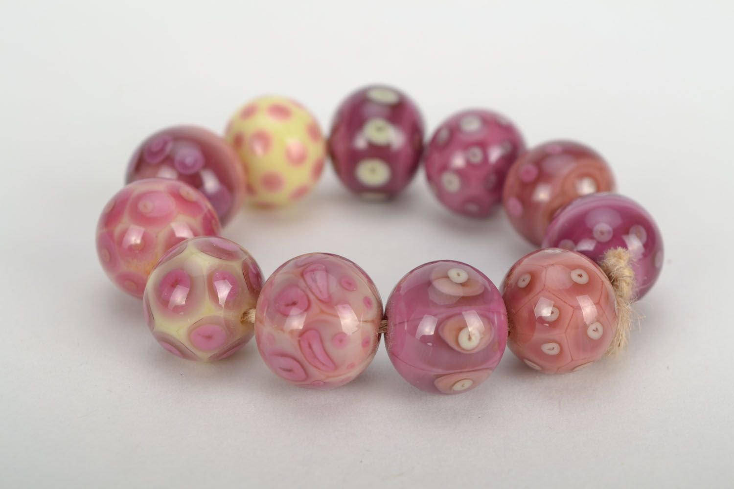 Lilac glass beads  photo 4