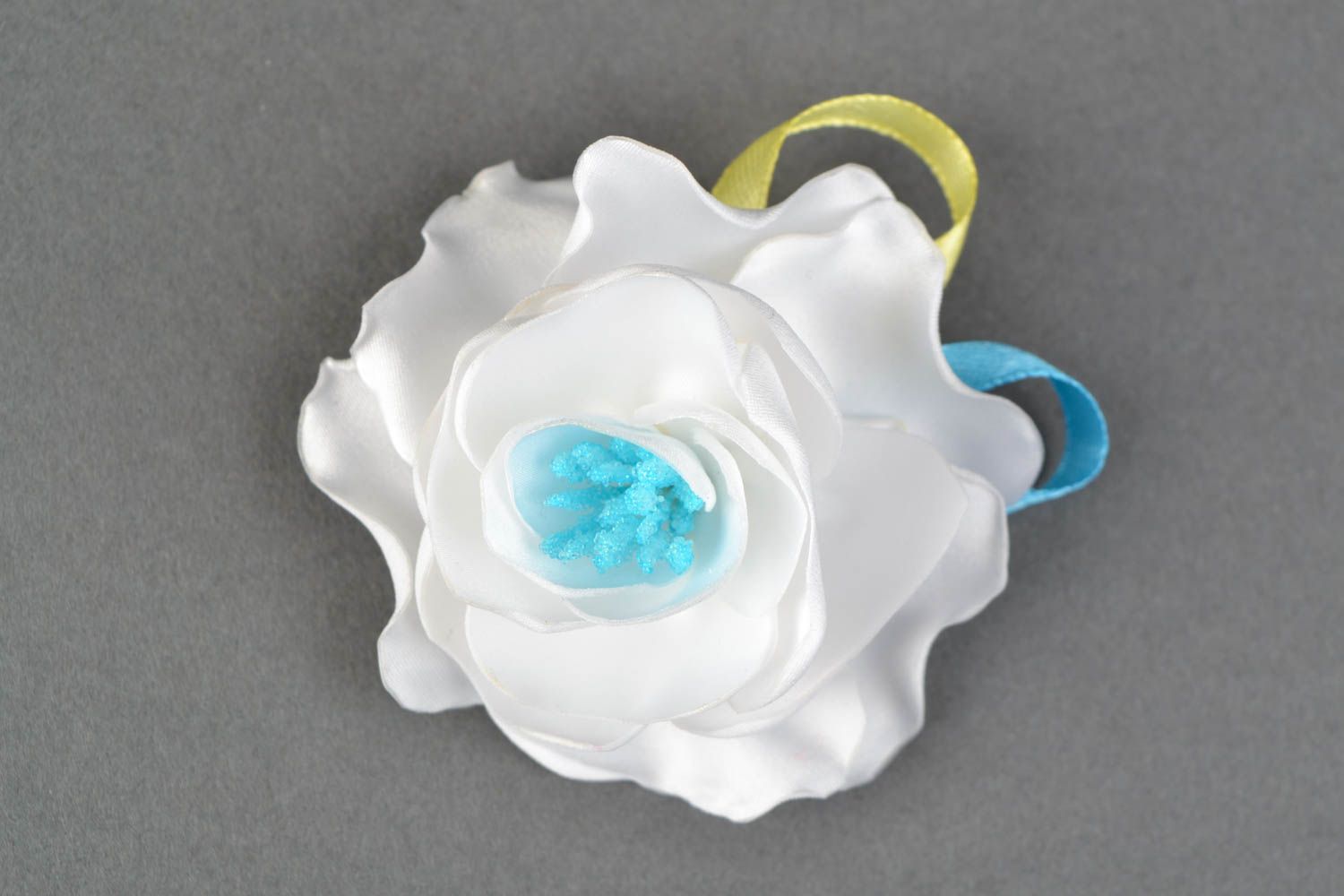Beautiful hair clip with satin rose photo 1
