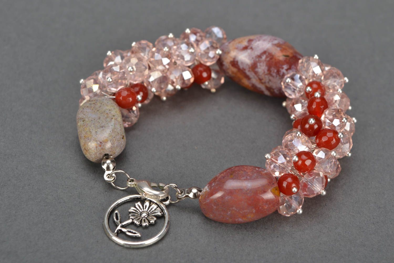 Bracelet with natural stones and Czech glass photo 5