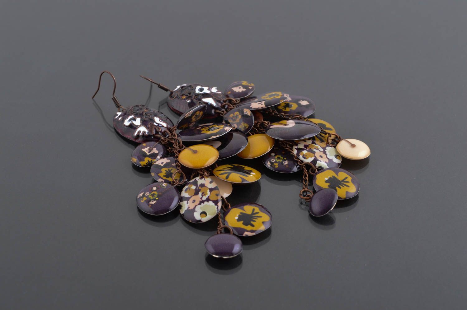 Ohrringe für Damen handmade schöne Ohrringe aus Metall originelles Geschenk foto 1