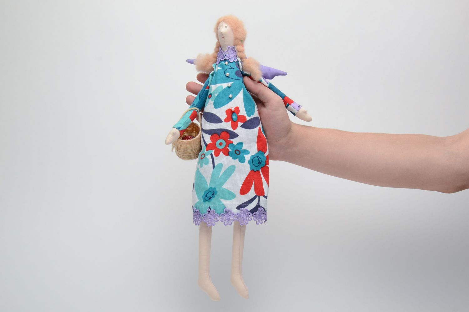 Авторская кукла ручной работы из ткани Барышня крестьянка фото 5