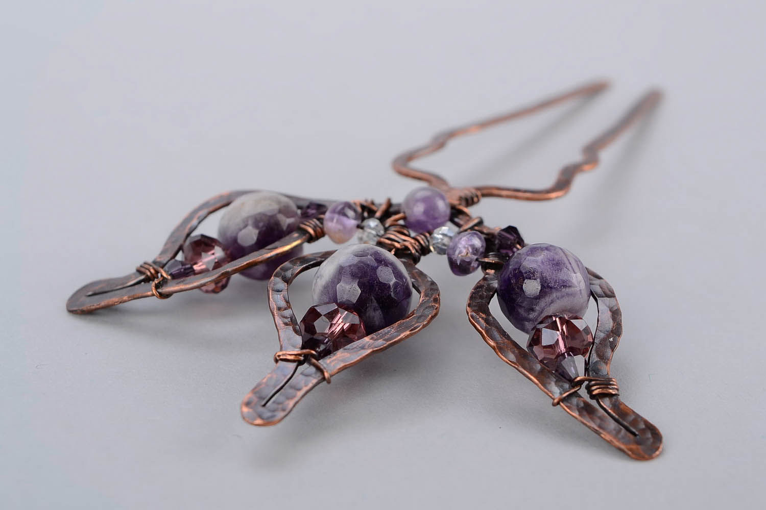 Hairpin with amethyst photo 1