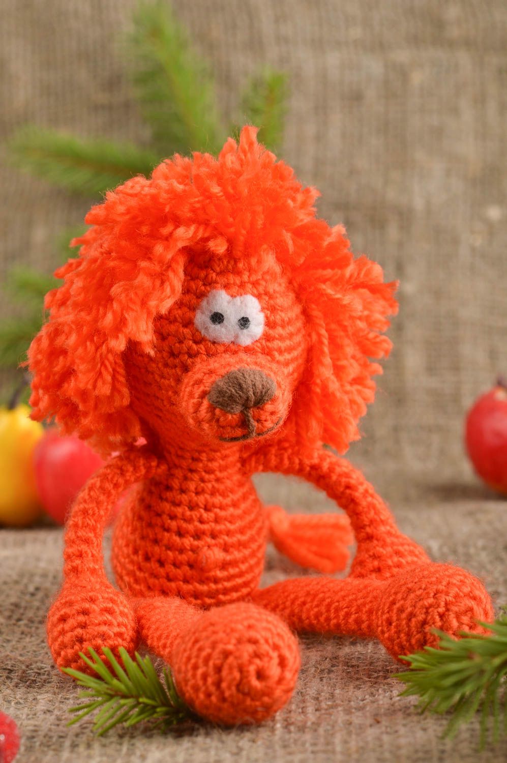 Handmade crocheted toy baby soft toy crocheted lion toy design crocheted toys   photo 1