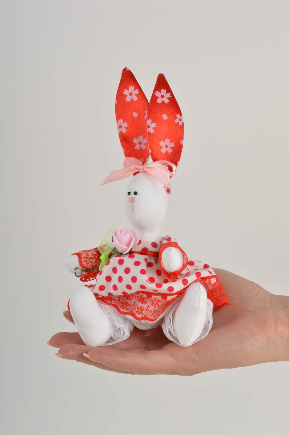 Игрушка заяц ручной работы стильный подарок ребенку авторская игрушка милая фото 5