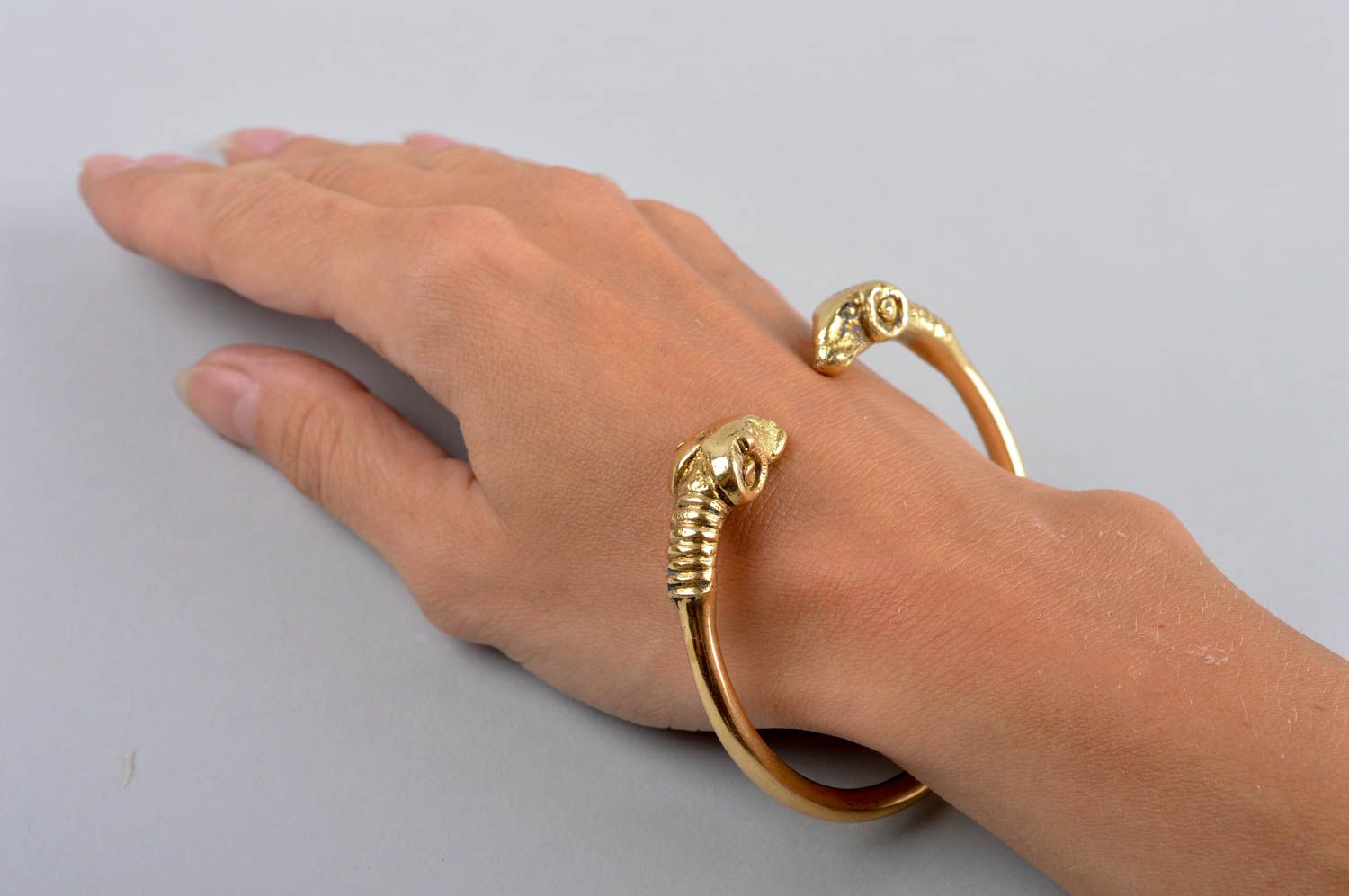 Handmade wrist bracelet unusual brass bracelet stylish metal jewelry gift photo 5