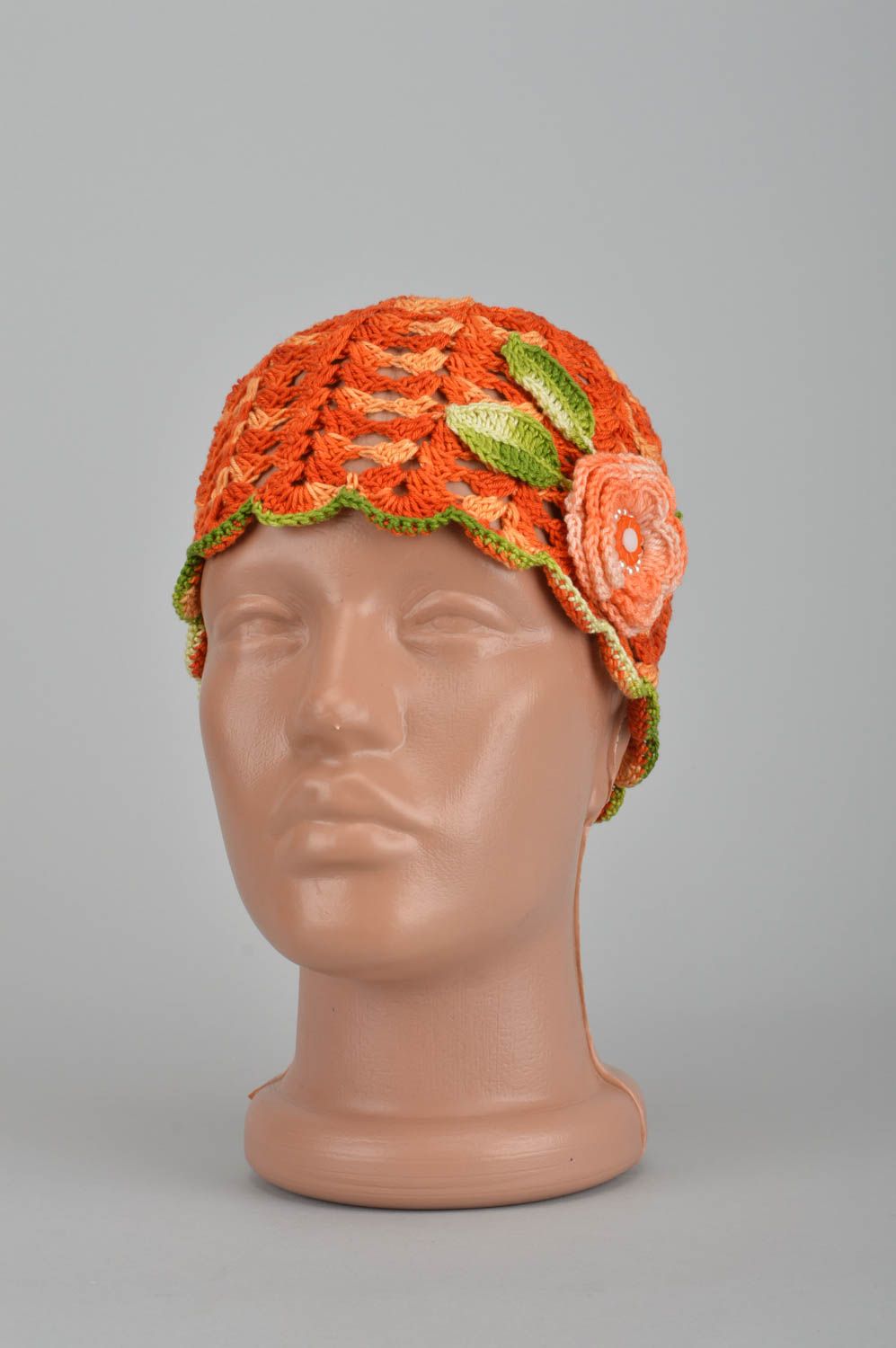 Handmade crocheted cap spring unusual cap designer cap for kids cute accessory photo 5