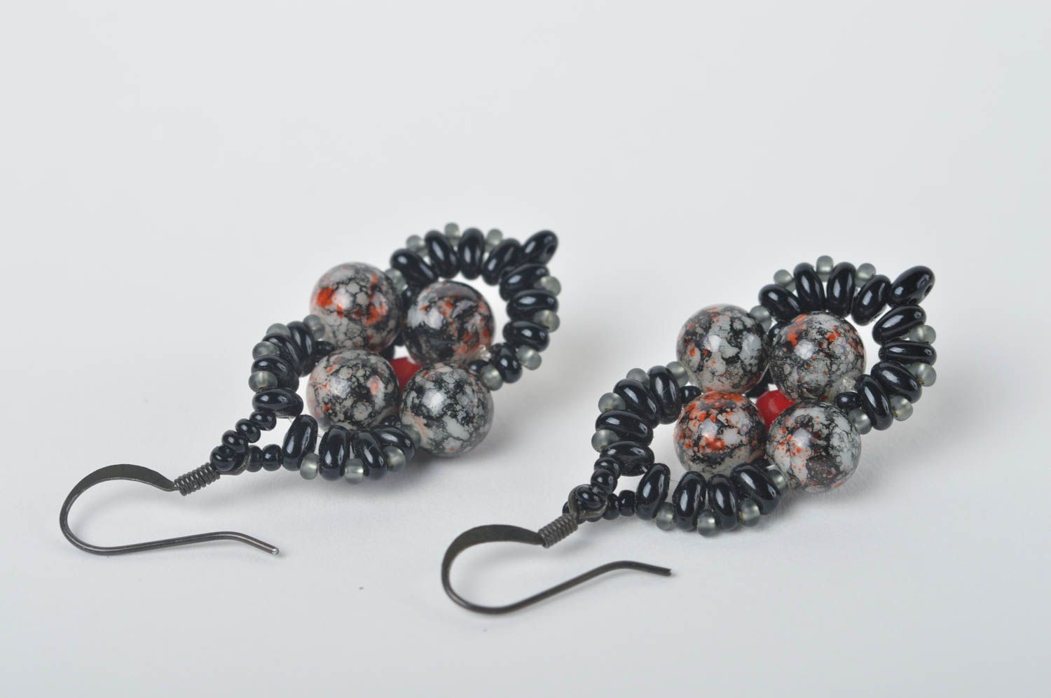 Stylish earrings with charms unusual designer earrings handmade jewelry photo 5