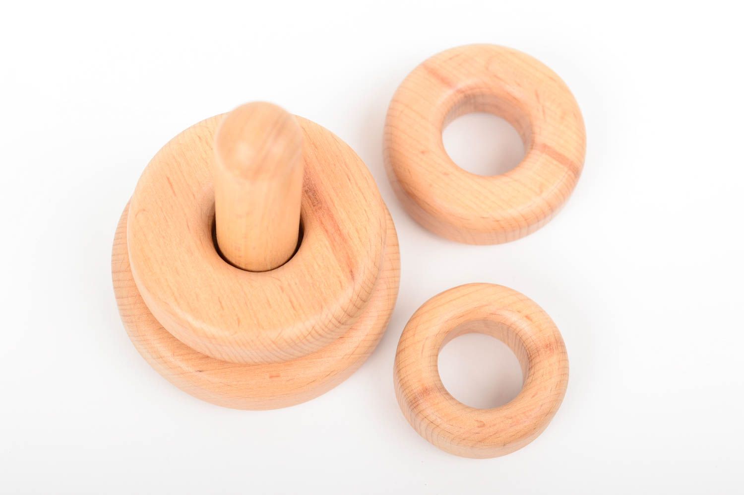 Developing wooden toy handmade toy for little kids unusual cute pyramid photo 5