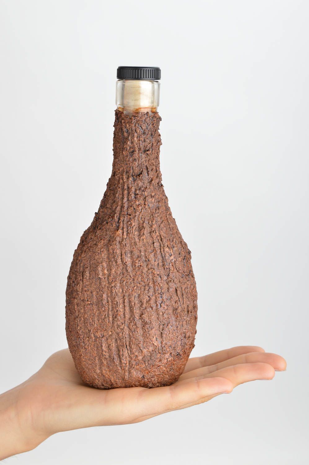 Beautiful handmade glass bottle wine bottle design 250 ml contemporary art photo 3