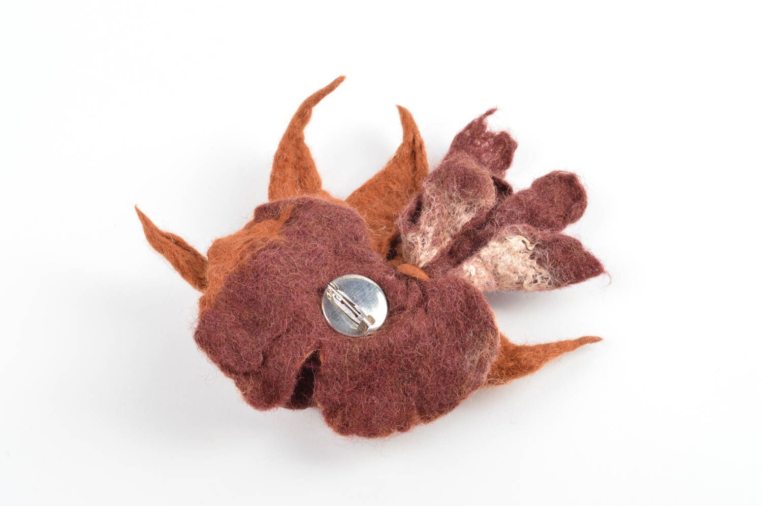 Unusual handmade flower brooch wool brooch jewelry wool felting gift ideas photo 4