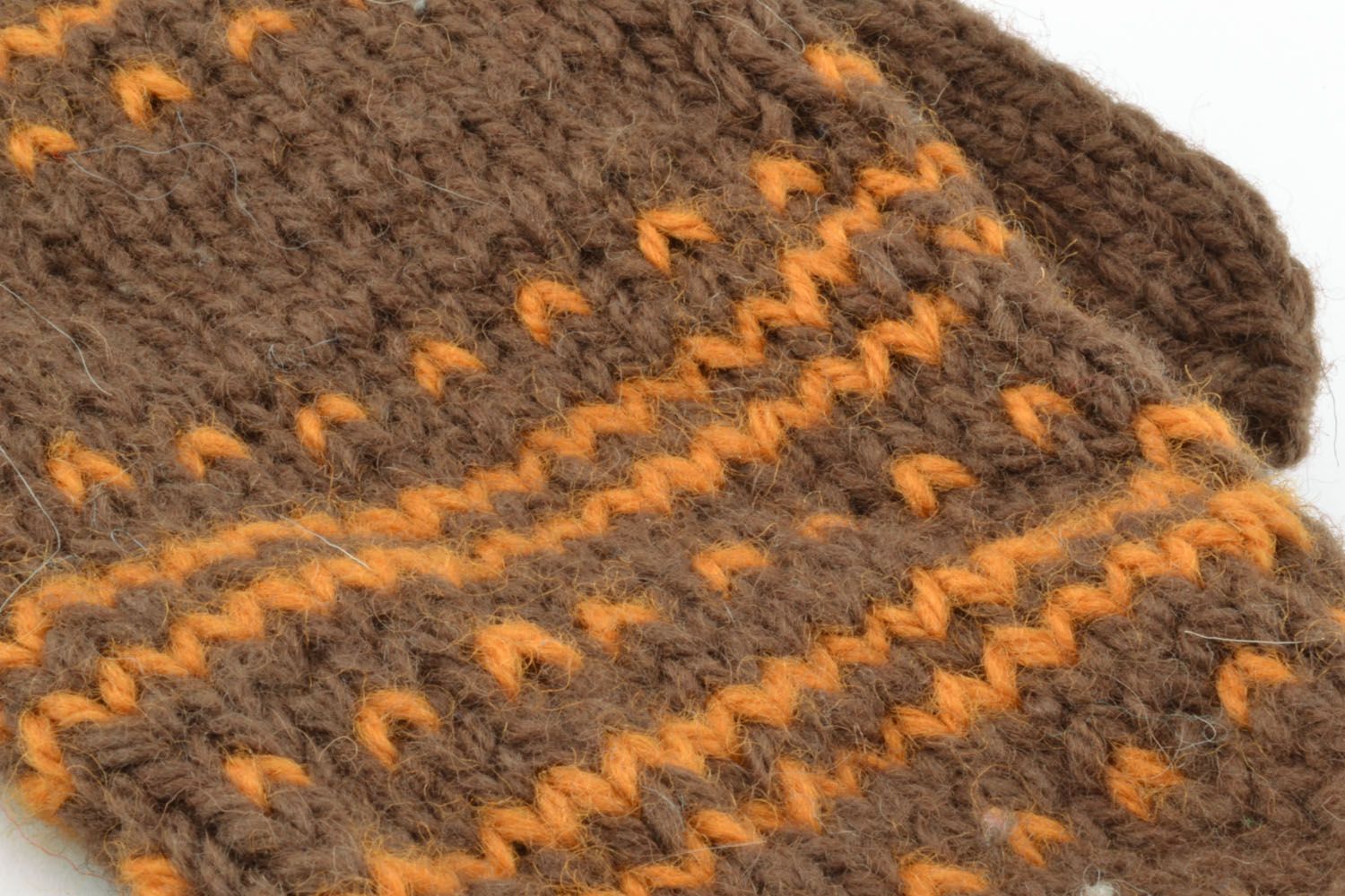 Manoplas de lana de color marrón foto 4