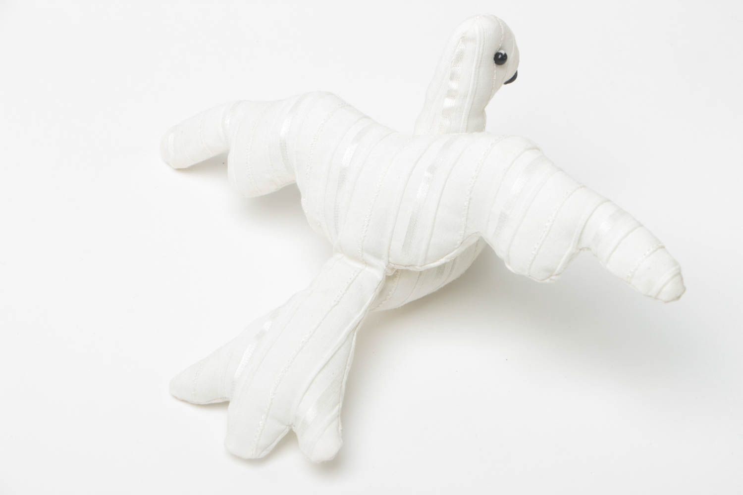 Handmade soft pigeon white denim stuffed toy for children nursery decor ideas photo 2